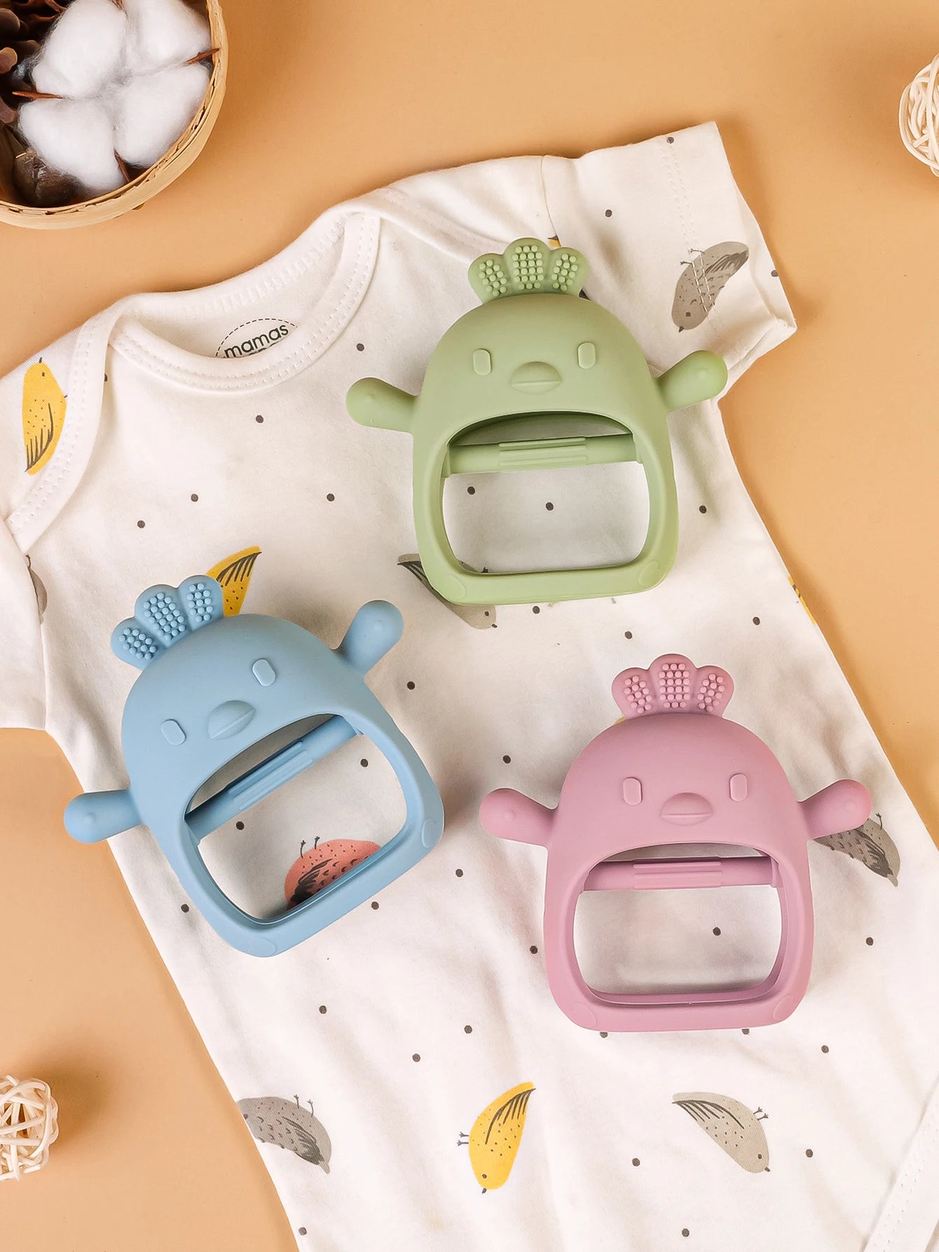 Gants de dentition en Silicone pour bébé, sans BPA, pour enfants, soins dentaires pour nouveau-né, gencives, Anti-alimentation, main  Accessoires pour bébé avec bâton molaire