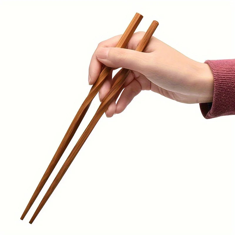Ensemble de 5 paires de baguettes en bambou naturel, baguettes de style chinois, baguettes pointues pour la maison, ustensiles de cuisine