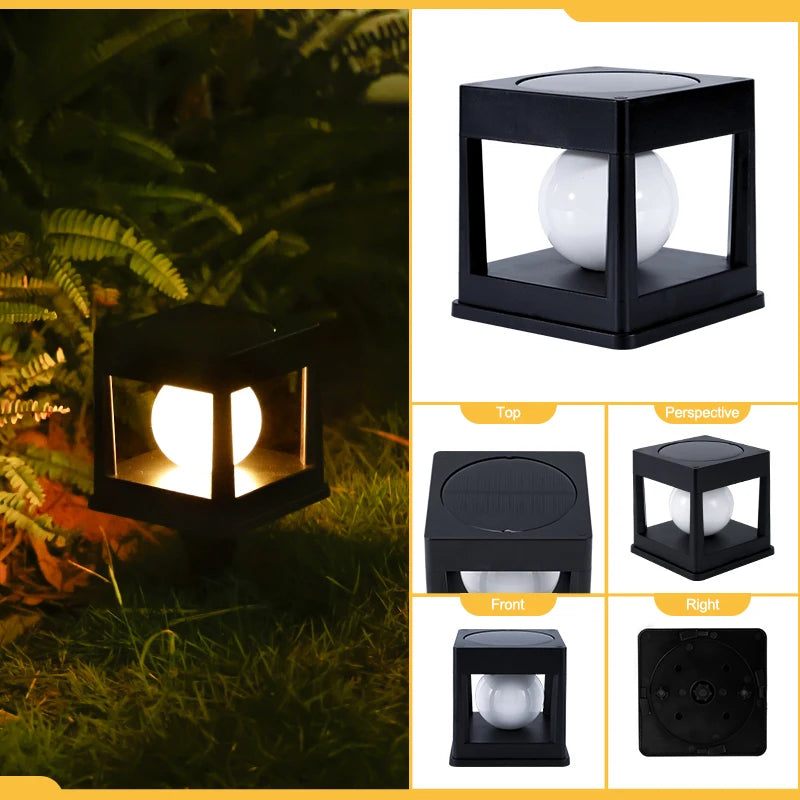 2-LED outdoor solar light, waterproof pillar lights, capital lights, for yards, lawns, walkways, gardens, camping.