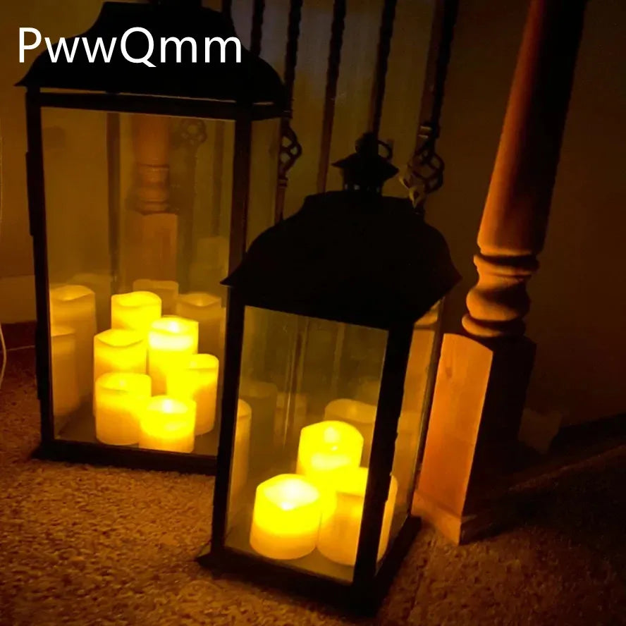 Bougies LED vacillantes sans flamme, fonctionne à piles, pour mariage, fête d'anniversaire, ambiance romantique, décoration de maison, lumière chaude, flamme 3D