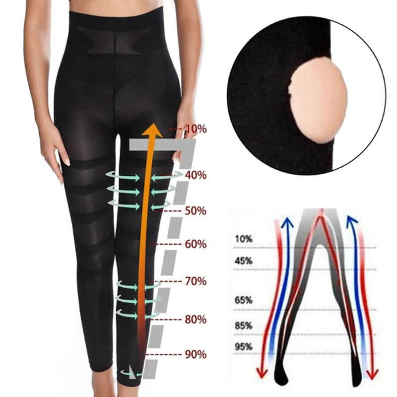 Leggings taille haute pour femmes, sculpture, contrôle ferme des jambes, ventre plat, slim, collants amincissants, cuisses plus fines, pantalons sans pieds, extensibles