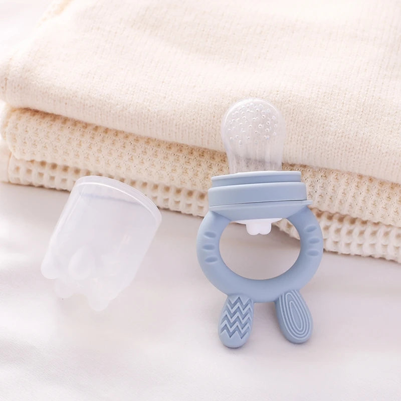 Sucette de dentition en silicone avec couvercle pour bébé, mangeoire à fruits et légumes, sucette à mordre, grignoteuse, ustensiles d'alimentation, complément alimentaire