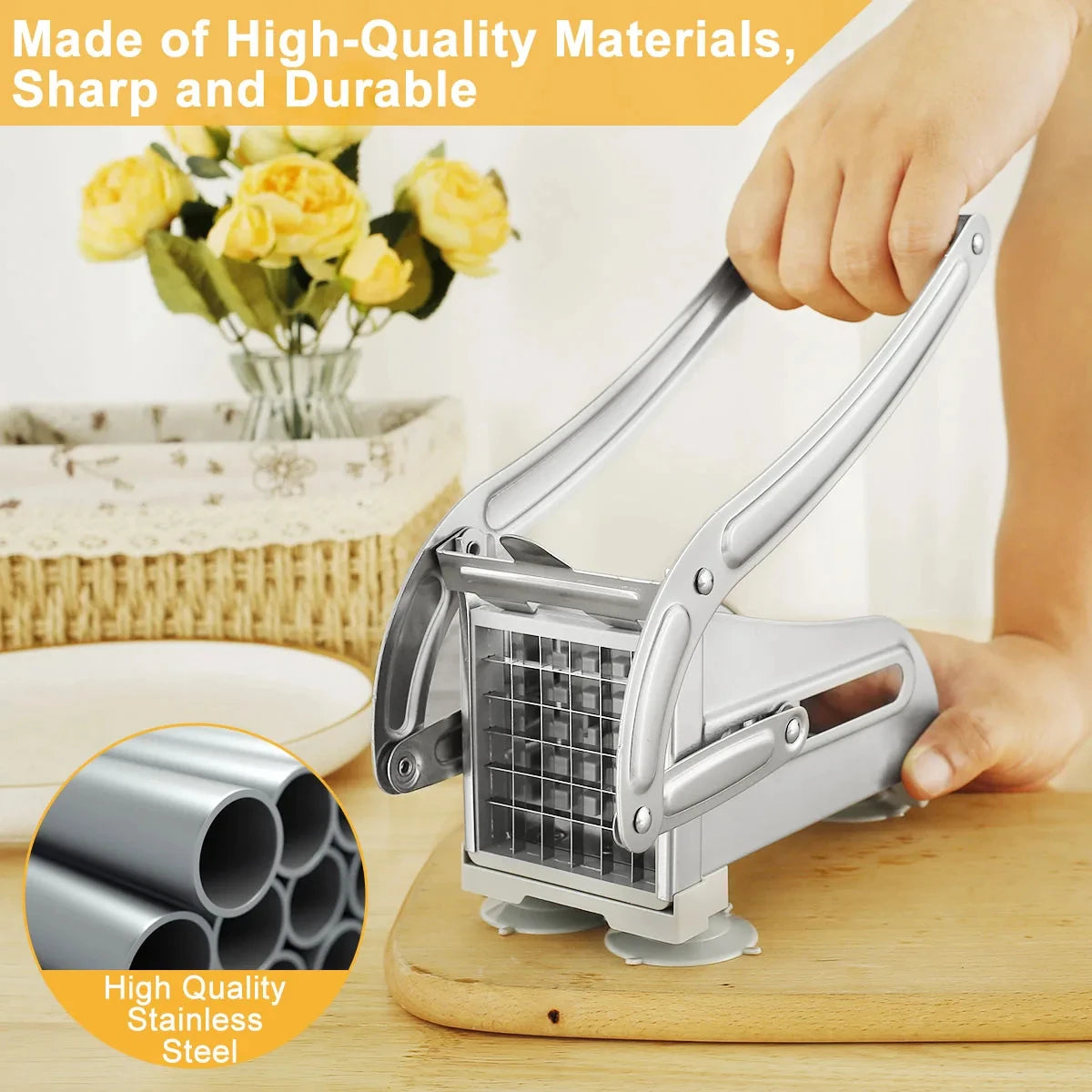 Stainless Steel Manual Potato Cutter, French Fry Slicer, Chip Maker, Meat Grinder, Cutting Machine, Tools, 1 piece