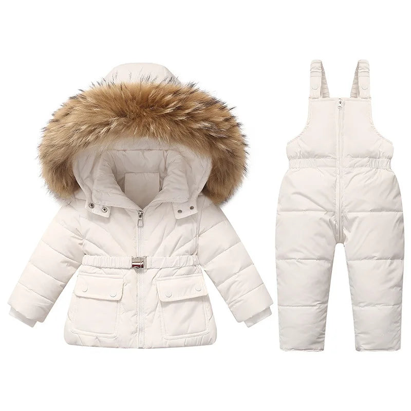 OLEKID 2025 hiver enfants fille doudoune enfant en bas âge fille combinaison 2 pièces ensemble de vêtements 1-5 ans enfants bébé filles vêtements d'extérieur vêtements de neige