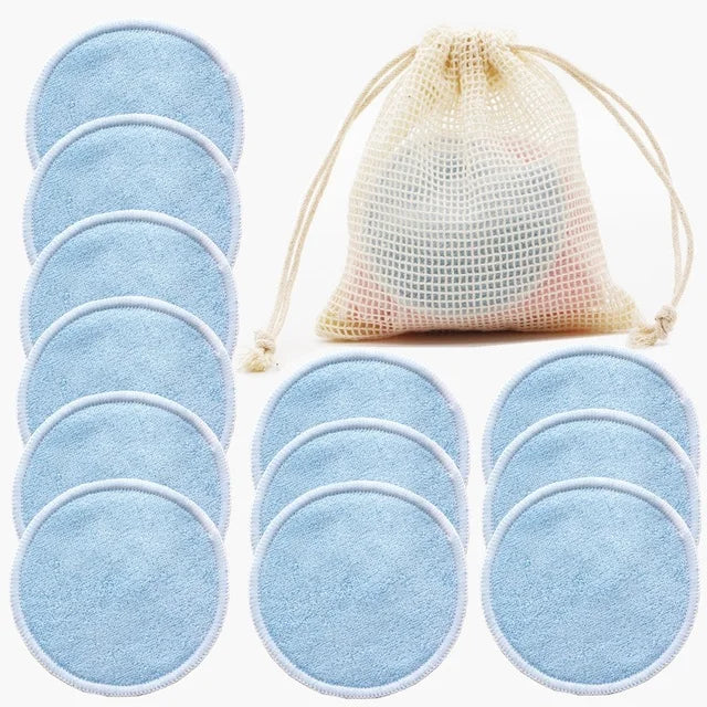 Tampons de coton réutilisables, tampons démaquillants ronds lavables en bambou, tampons d'allaitement en tissu, outil de soins de la peau, nettoyage de la peau, 12 pièces