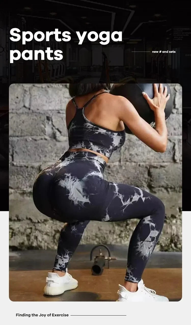 Femmes sans couture cravate colorant Yoga Leggings taille haute Fitness Sexy mode Leggings exercice course levage fesses cyclisme Leggings