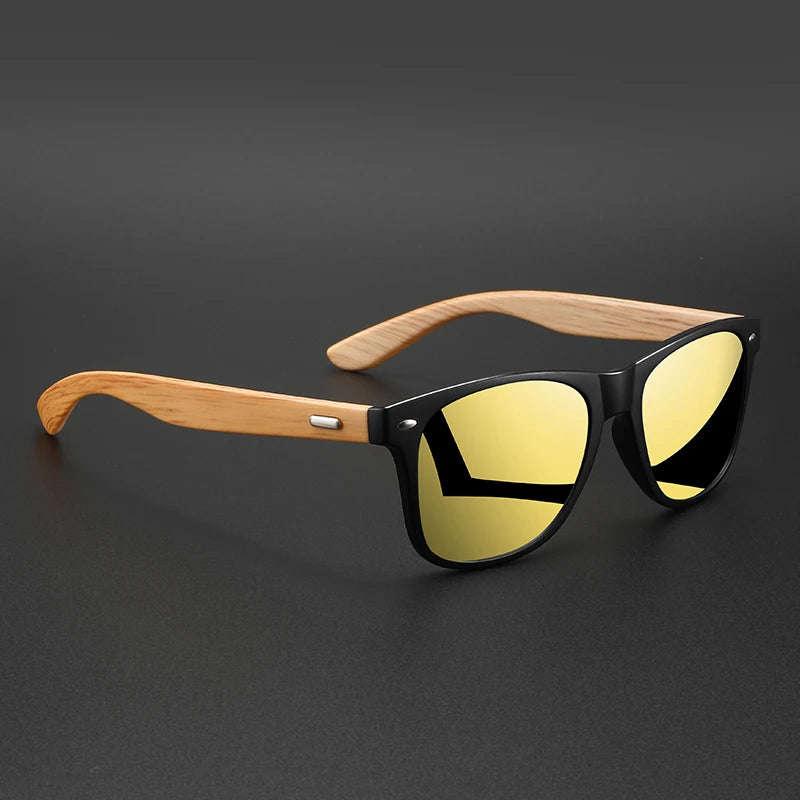 Lunettes de soleil rétro en forme de bambou, classiques, Vintage, UV400, unisexe, décontractées, pour usage quotidien en plein air