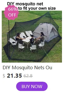 DIY mosquito net for outdoor hunting, garden, dormitory, tent, picnic, camping; adjustable size mosquito net, 2*3, 3*5/15, 5*5, 6*6m DIY net