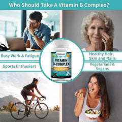 Complément complexe de vitamine B, contenant d'acide folique et de la vitamine C, soutient l'énergie, la santé immunitaire, le supplément antioxydant