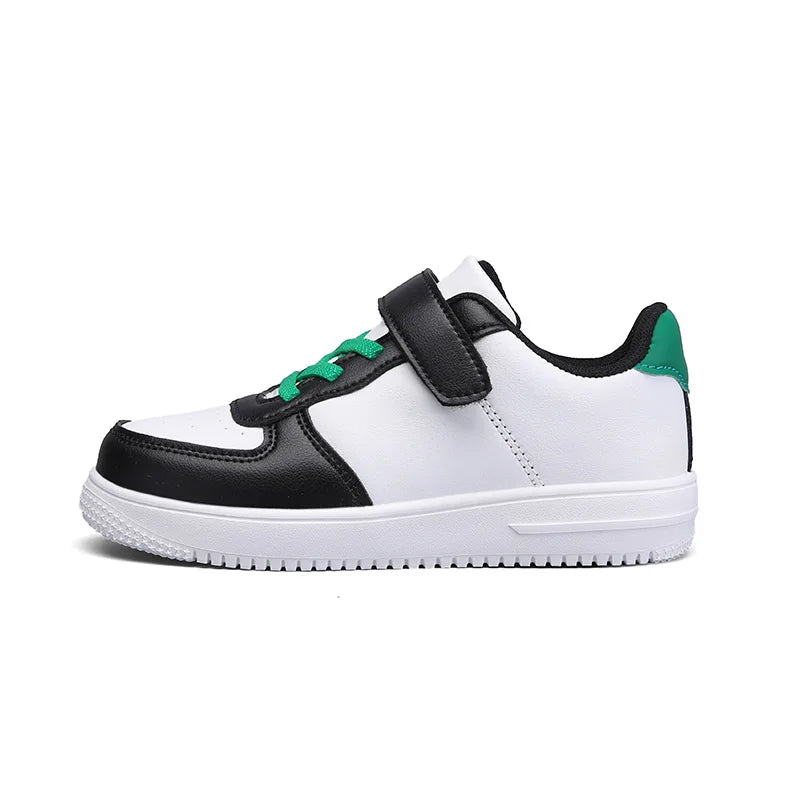 Chaussures noires pour enfants, baskets de sport en cuir pour garçons de 6 à 12 ans, décontractées, de Tennis, nouvelle collection 2024