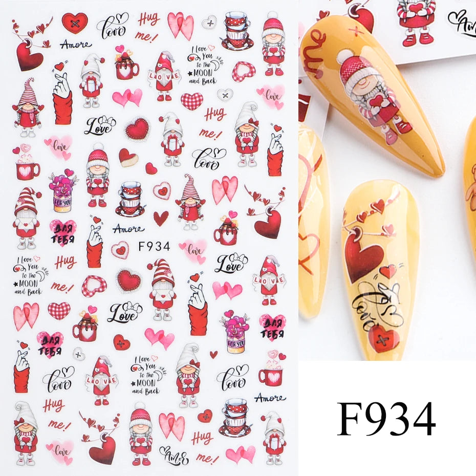 Easter bunny nail stickers, self-adhesive 3D decals, nail art supplies, cartoon character, DIY nail stickers