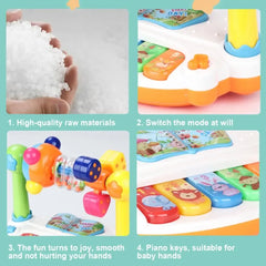 Clavier de Piano musical rotatif pour enfants, avec son léger, jouets musicaux pour bébés, jouets musicaux pour tout-petits, jouet musical éducatif précoce, cadeaux