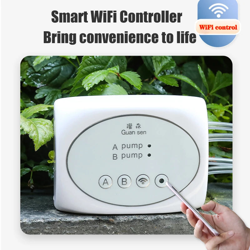 WiFi Smart Garden Irrigation Controller, Automatic Drip Irrigation System Kit for Plants, Mobile Phone Control, Watering Timer Device