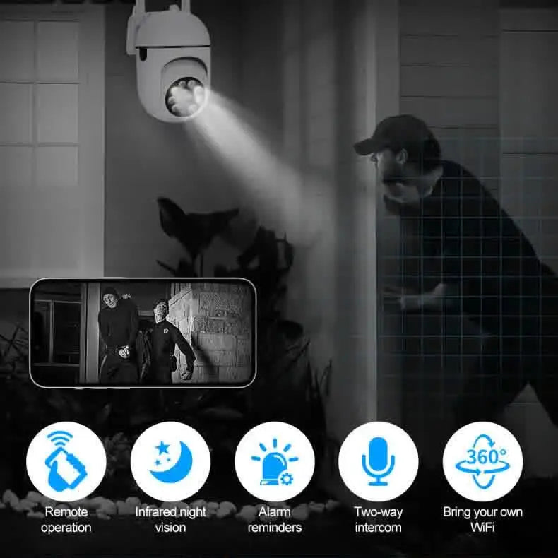 ICam365 APP caméra IP intelligente extérieure sécurité à domicile WIFI CCTV Surveillance avec Vision nocturne couleur sans fil HD Audio bidirectionnel 1080P