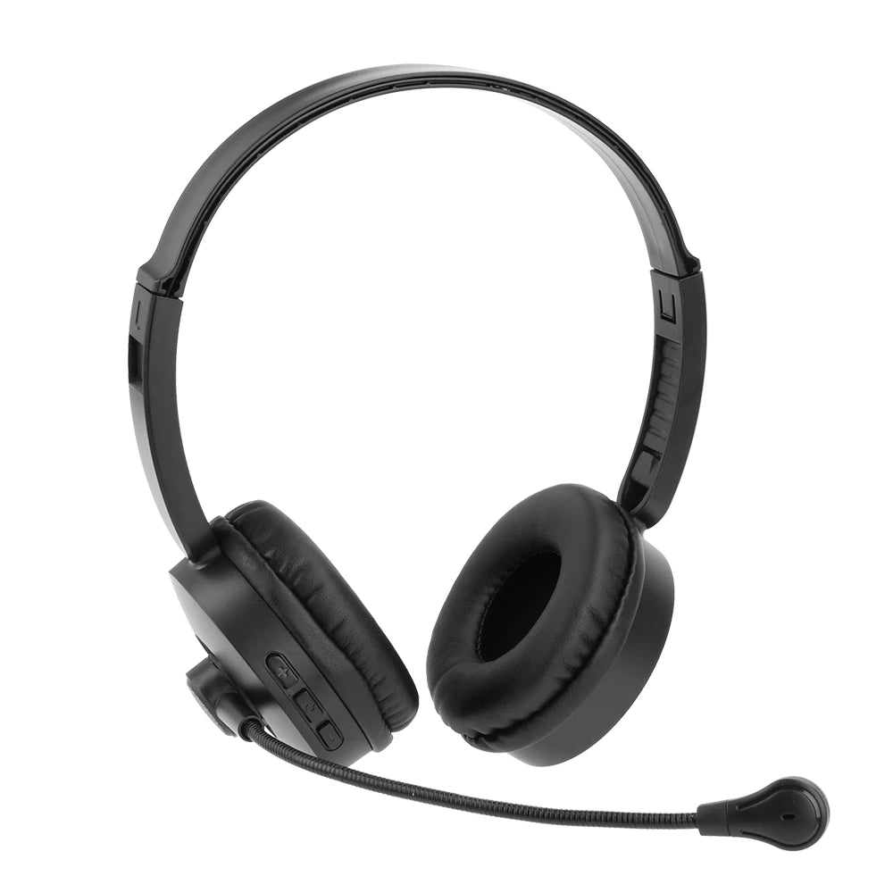 Casque sans fil Bluetooth 5.0 avec microphone antibruit, idéal pour les conducteurs de camion, les bureaux, les travaux sur le centre d'appels