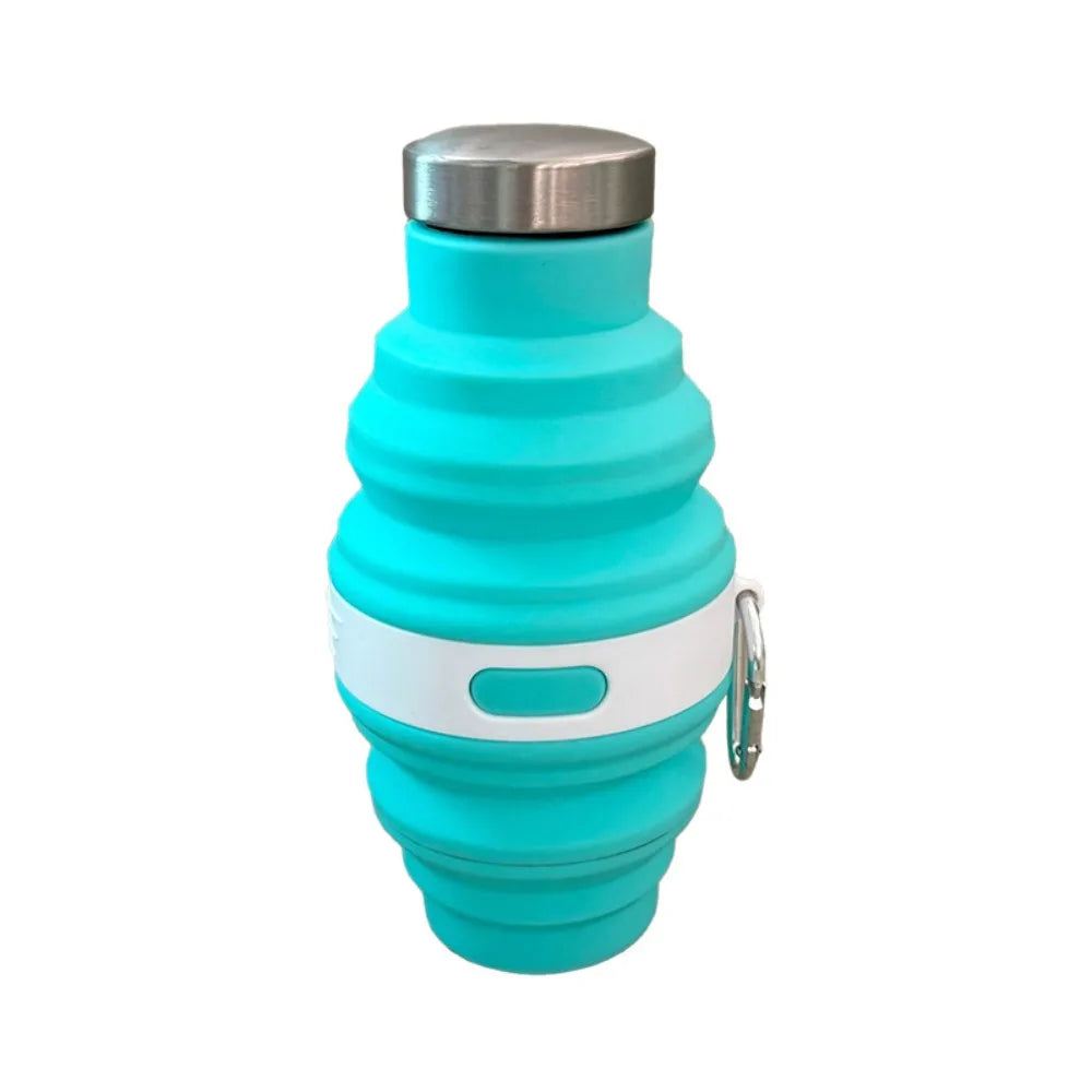 Bouteilles d'eau pliables réutilisables de 475ml, tasses de randonnée rétractables en Silicone portables avec mousqueton, tasses de boisson pliantes pour café
