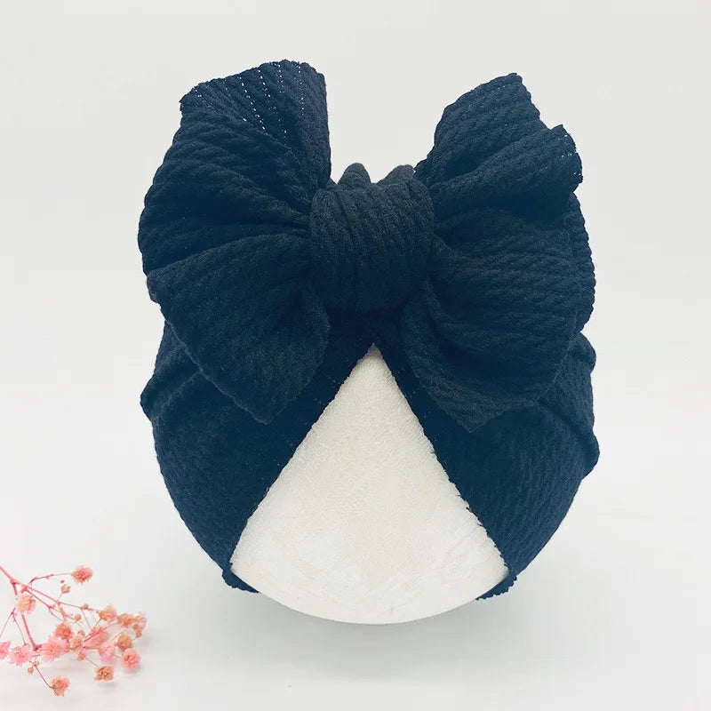 Chapeaux noués pour bébé fille, Bonnet avec nœud, Turban pour bébé, accessoires de tête pour nouveau-né, chapeau d'hiver, Bonnet chaud pour mère et enfant