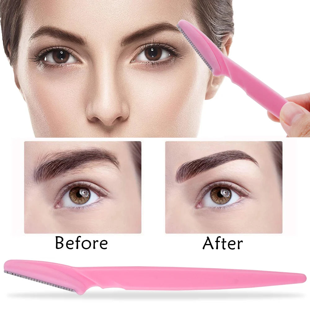 3/4/10 pieces eyebrow razor blade portable face razor for eyes and eyebrows, hair removal, trimmer, safe razor for women and makeup
