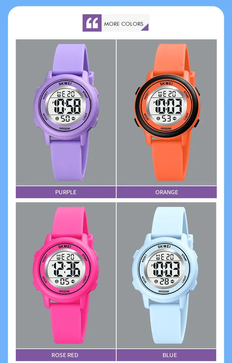 SKMEI 1721 étanche alarme enfant montres montre enfant garçons filles Sport enfants montre coloré Led enfants montres numériques