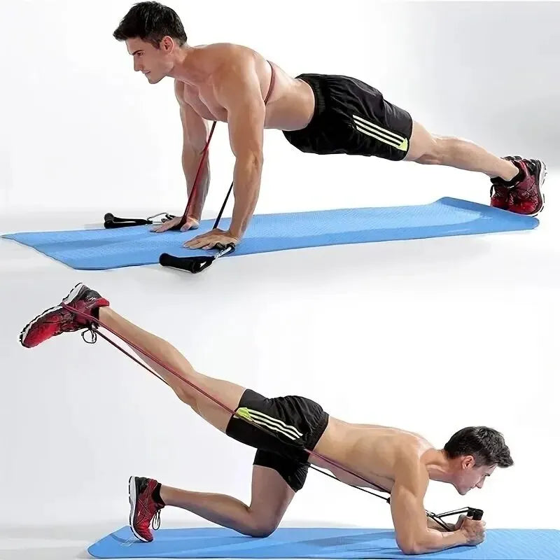 11 pièces/ensemble corde de traction, bandes de résistance, équipement de Fitness Portable, sangle de cheville, extenseur de poitrine, bande d'exercice élastique