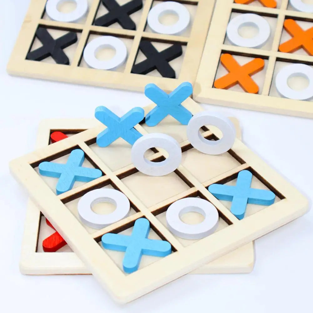 Mini Échiquier en Bois XO Tic Tac Parker, Puzzle d'Interaction Montessori, Jeu d'Entraînement, ApprentiCumbria du Cerveau, Jouet Précoce
