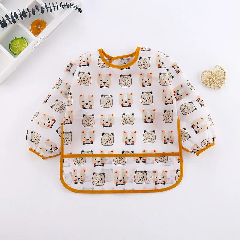 Bavoirs pour bébé, mignon, articles pour bébé, imperméable, manches longues, Smock artistique, tablier d'alimentation pour enfants