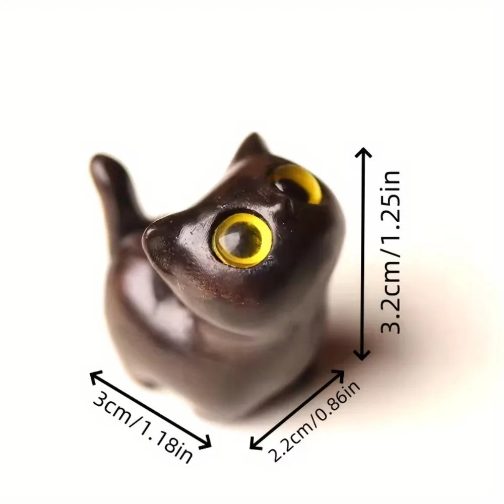 Cute handcrafted kitten figurine, miniature wooden cat, home decoration, cat event sculpture, souvenirs, home decor, ornament figurines