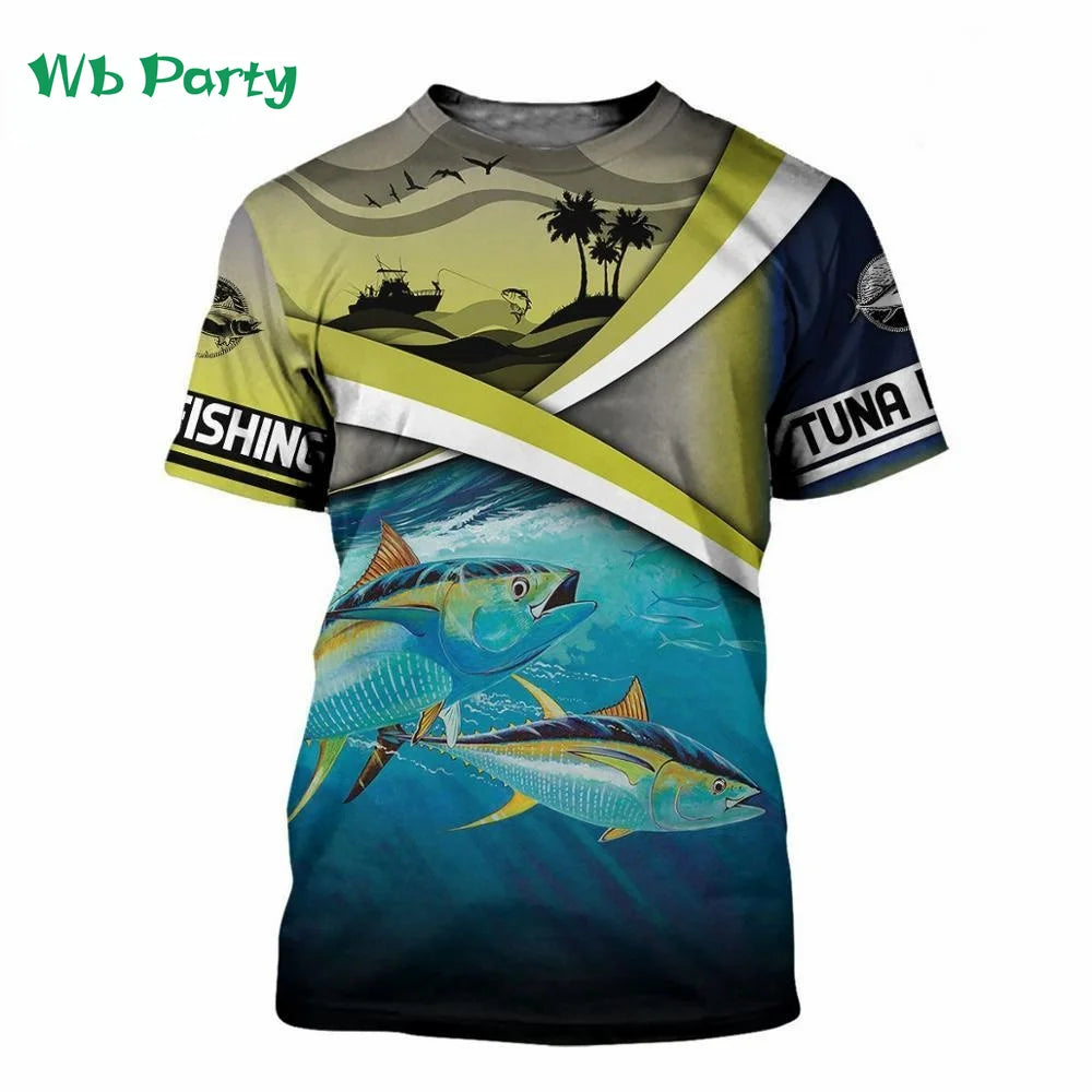 Camisas para hombre, camiseta gráfica con estpado de peces, camiseta de manga corta para hombre, camisetas con gráficos