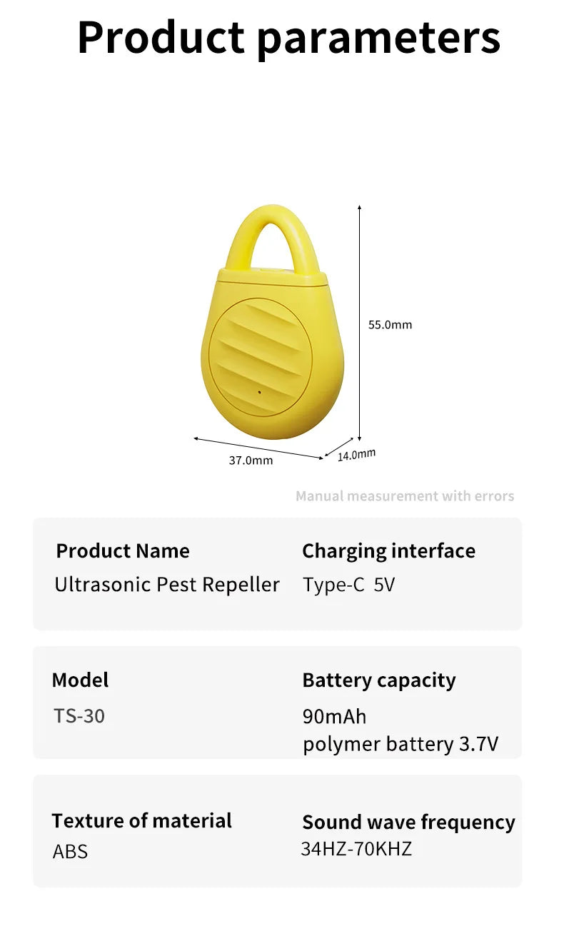 Répulsif ultrasonique pour tiques et puces, Rechargeable, Anti-moustiques, Parasite, outils de Protection pour personnes, chats, chiens, utilisation en extérieur et en intérieur, nouveau