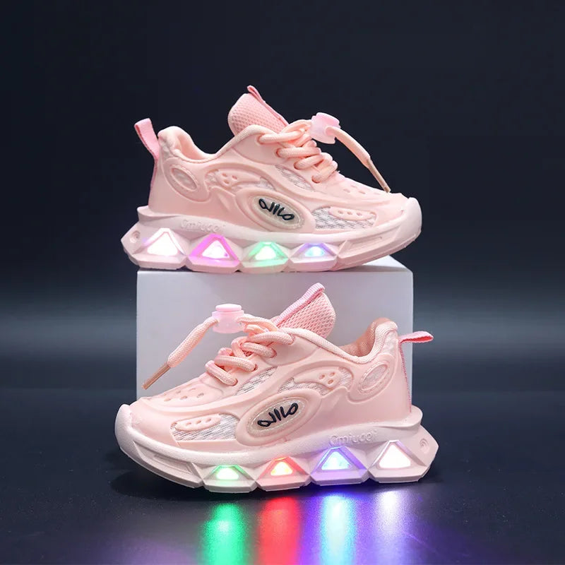 Chaussures pour bébés, baskets lumineuses et maladroites pour garçons et filles, petites et moyennes tailles, à semelles souples, nouvelle collection printemps-automne 2023