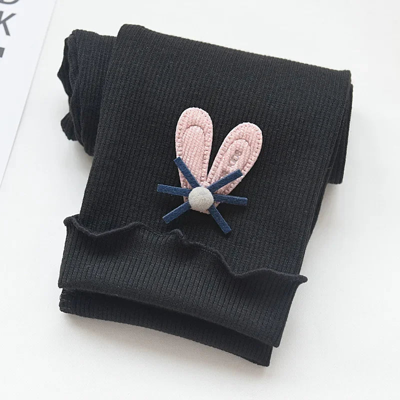 Girls' cotton leggings with elastic waistband, cute pants for babies and children, autumn and spring collection