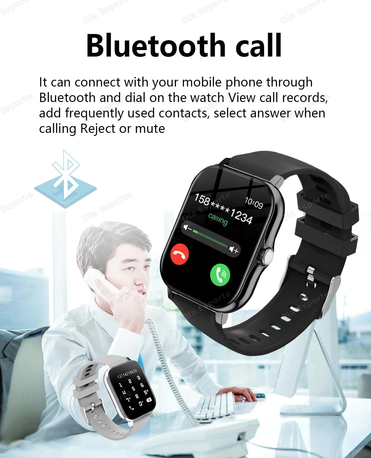 Nouvelle montre intelligente 2.01 pouces HD affichage réponse faire appel Message vue Modes sportifs smartwatch bricolage cadran prévisions météorologiques hommes femmes