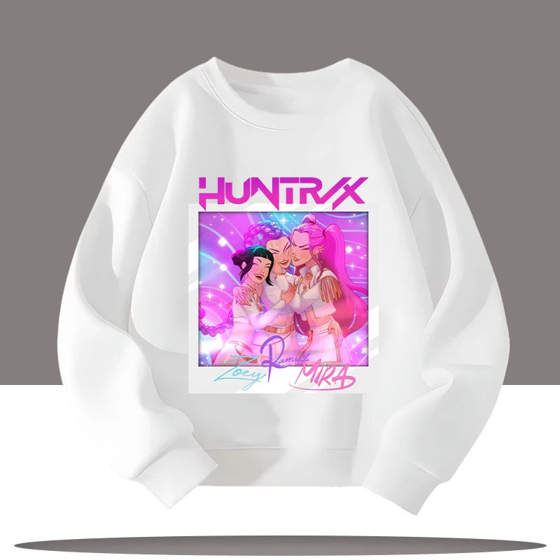 Vêtements pour enfants K-pop chasseurs de démons dessin animé imprimé 3-12 ans nouveau Style enfants col rond Sport chemise mignon fille haut décontracté