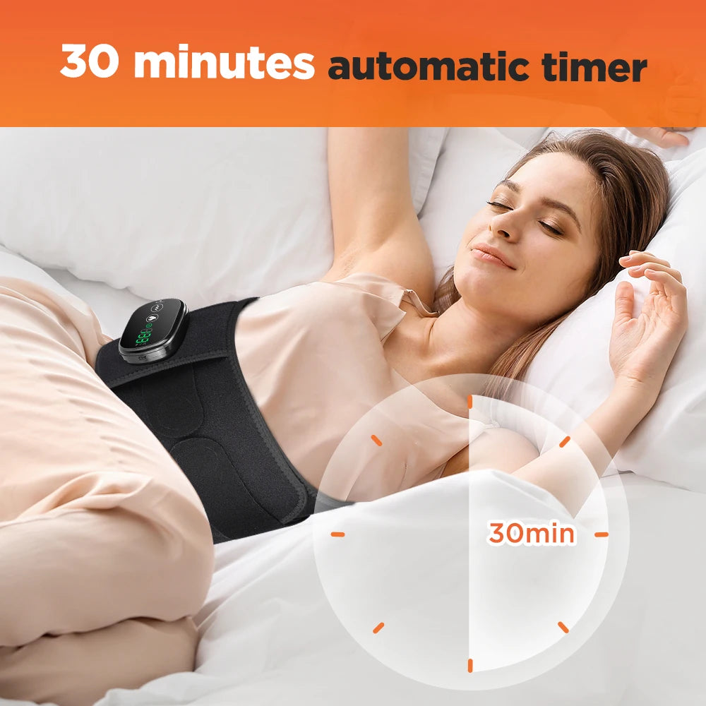Electric heated waist massager, vibration-powered hot compression massage belt, lumbar decompression brace, lower back support, muscle relaxation