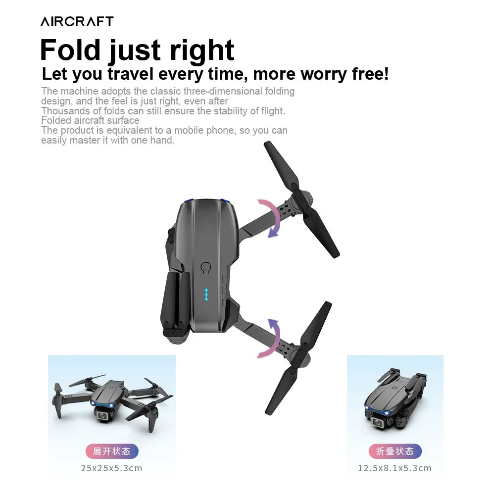 Drone professionnel HD E99Pro 4k double WIFI fpv quadrirotor avion avec évitement d'obstacles pour caméra de Drone de photographie aérienne