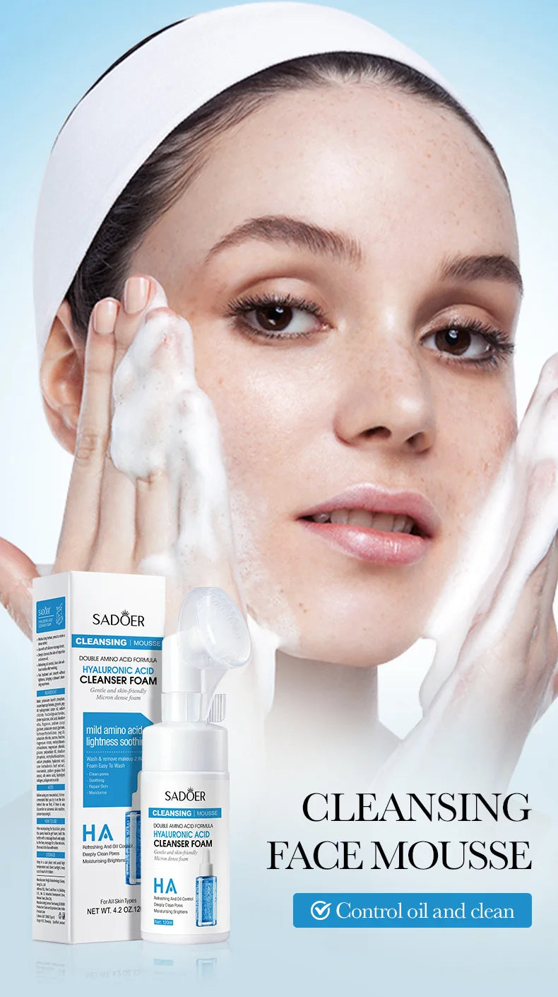 SAODER Q10 vitamine C nettoyant pour le visage mousse de lavage du visage nettoyage du visage Mossee hydratant éclaircissant produits de soins de la peau du visage