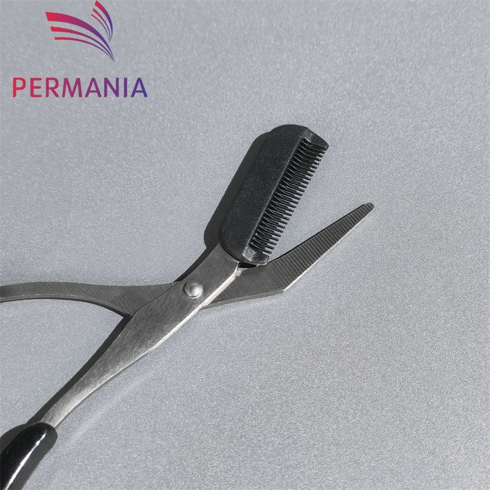 Eyebrow trimmer scissors with comb, for women and men, stainless steel safety scissors, facial shaver, makeup, beauty