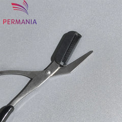 Eyebrow trimmer scissors with comb, for women and men, stainless steel safety scissors, facial shaver, makeup, beauty