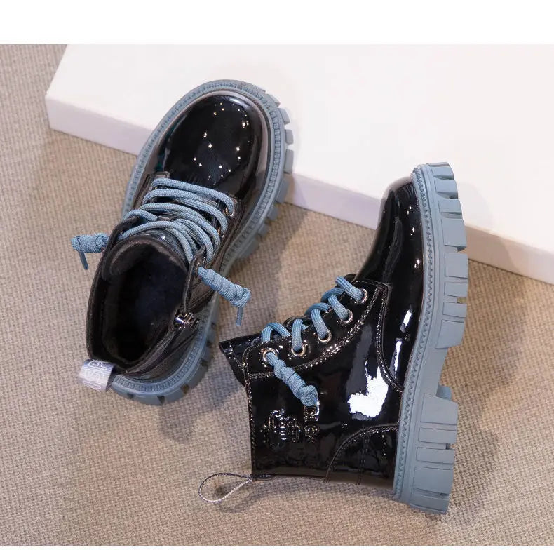 Bottes de neige imperméables pour enfants, style britannique, bottes de rinçage pour enfants, bottes chaudes pour garçons et filles, mode automne et hiver, 3 à 15 ans