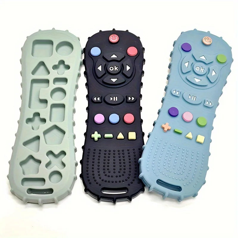 Anneau de dentition en Silicone Montessori pour bébé, jouets sensoriels avec télécommande pour tout-petits, cadeau pour garçons et filles
