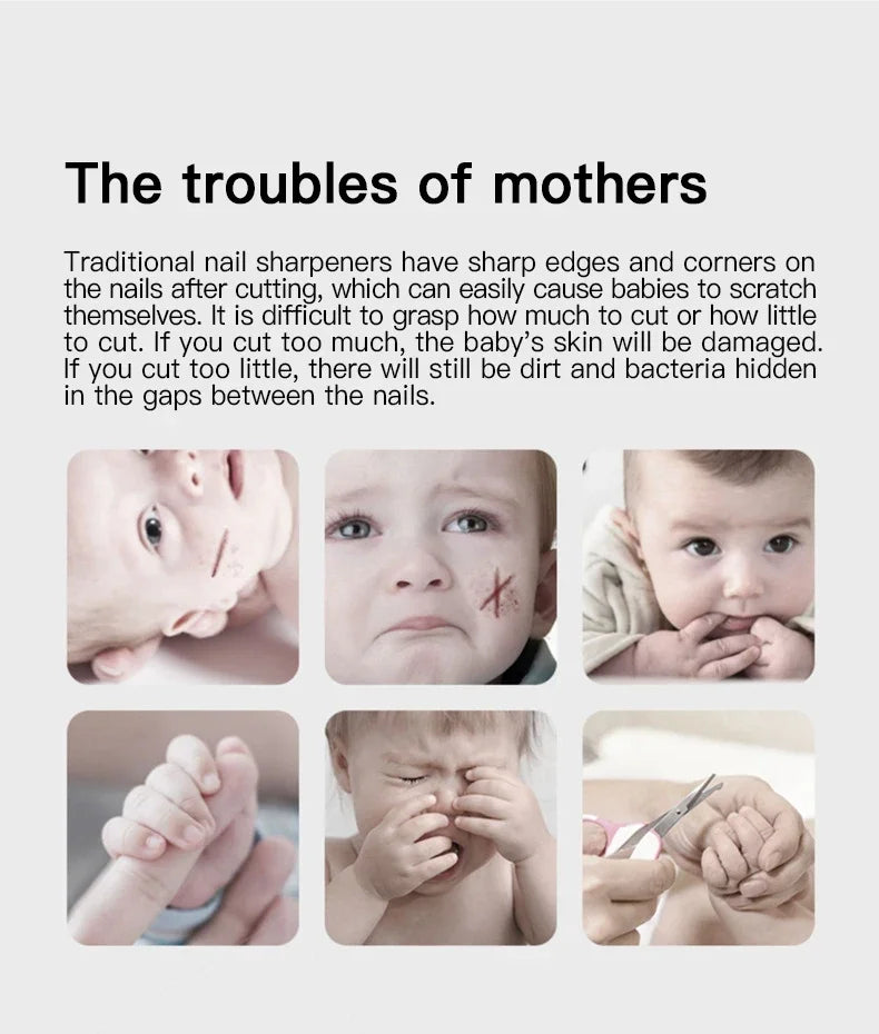 Shoous-Coupe-ongles électrique aste pour nouveau-né, ciseaux anti-serrage pour bébé, ensemble de ciseaux à ongles pour bébé, broyeur à ongles