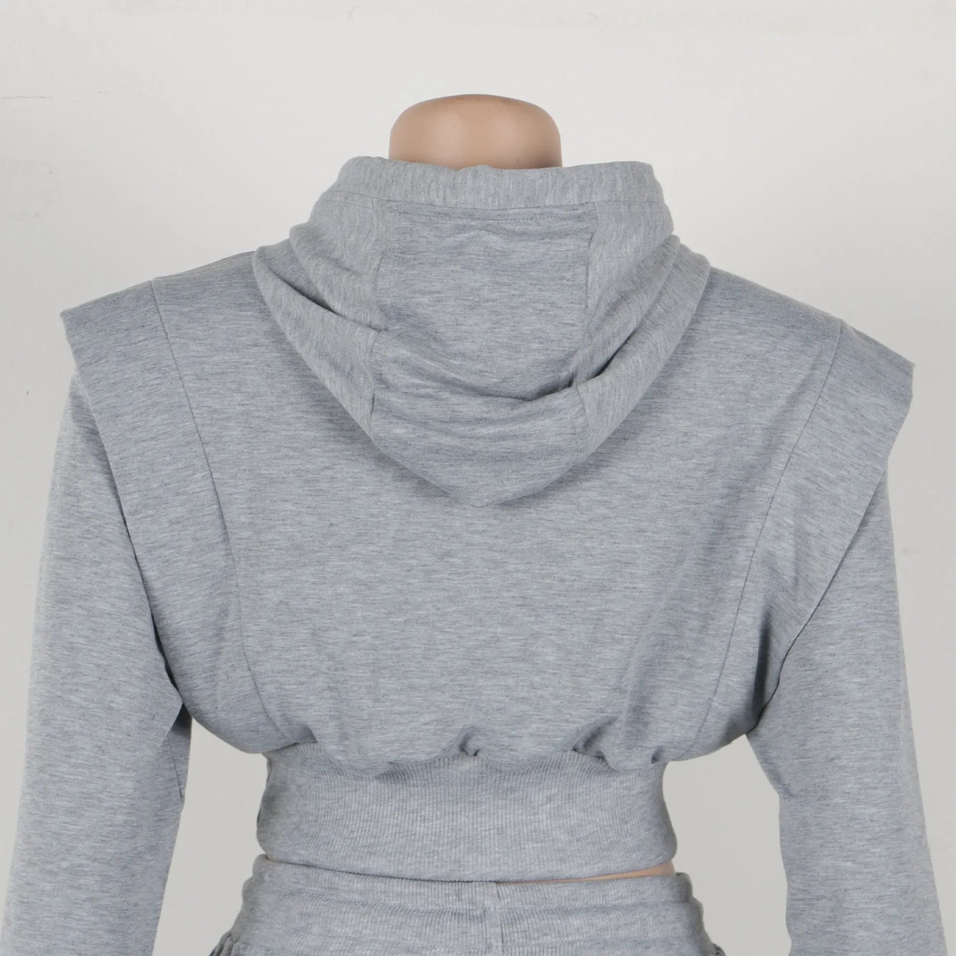 HLJ-Ensemble Deux Pièces Gris Décontracté pour Femme, Haut Court à Manches sulf, Pantalon à Jambes Larges, Survêtement Féminin
