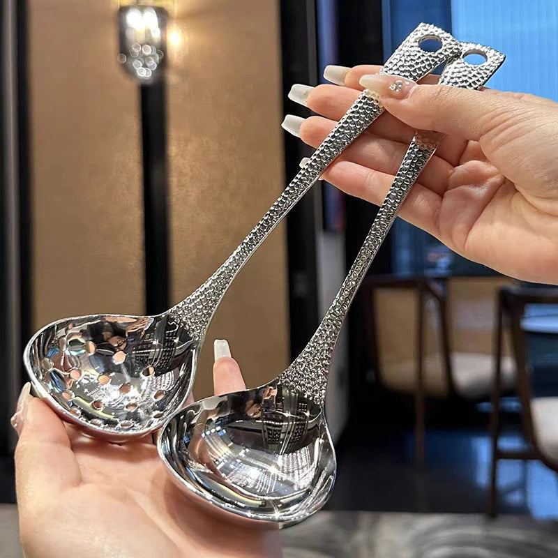 Cuillère à soupe en acier inoxydable, cuillère de grande capacité, vaisselle argentée polie miroir, vaisselle de cuisine pour la maison