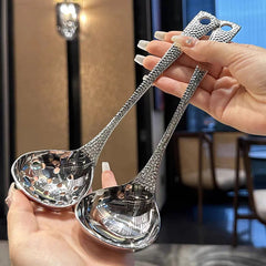 Cuillère à soupe en acier inoxydable, cuillère de grande capacité, vaisselle argentée polie miroir, vaisselle de cuisine pour la maison