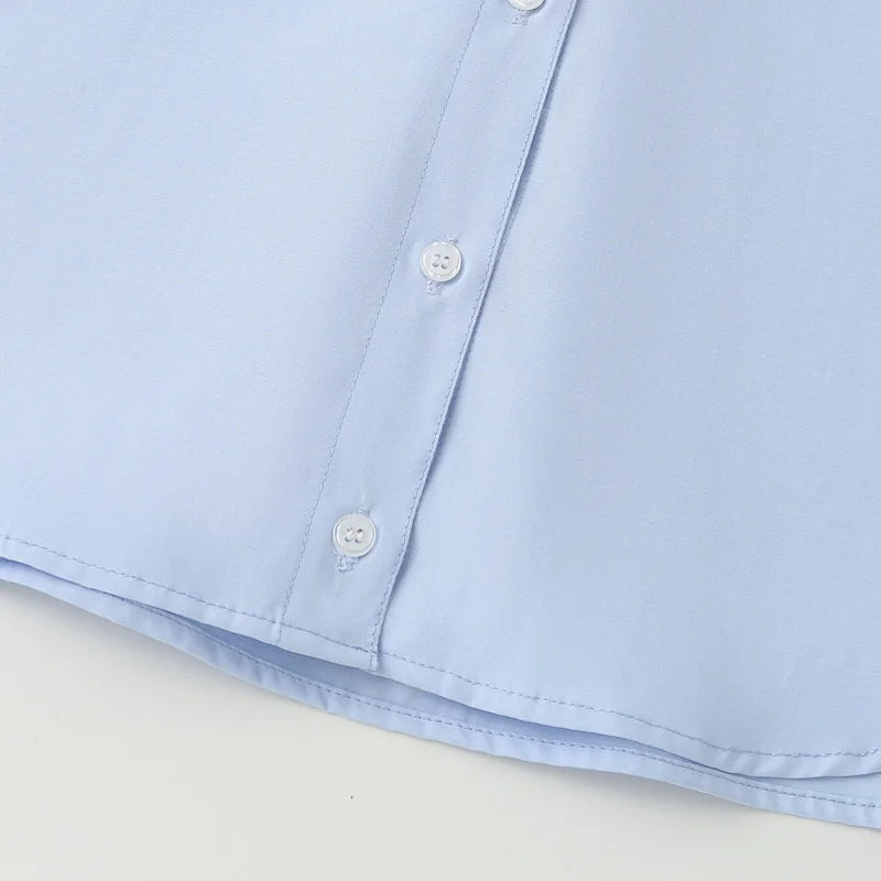 HXAO 2025 femme Blouses longues chemises à rayures femmes printemps été à manches longues bleu blanc chemise femme grands hauts chemises boutonnées