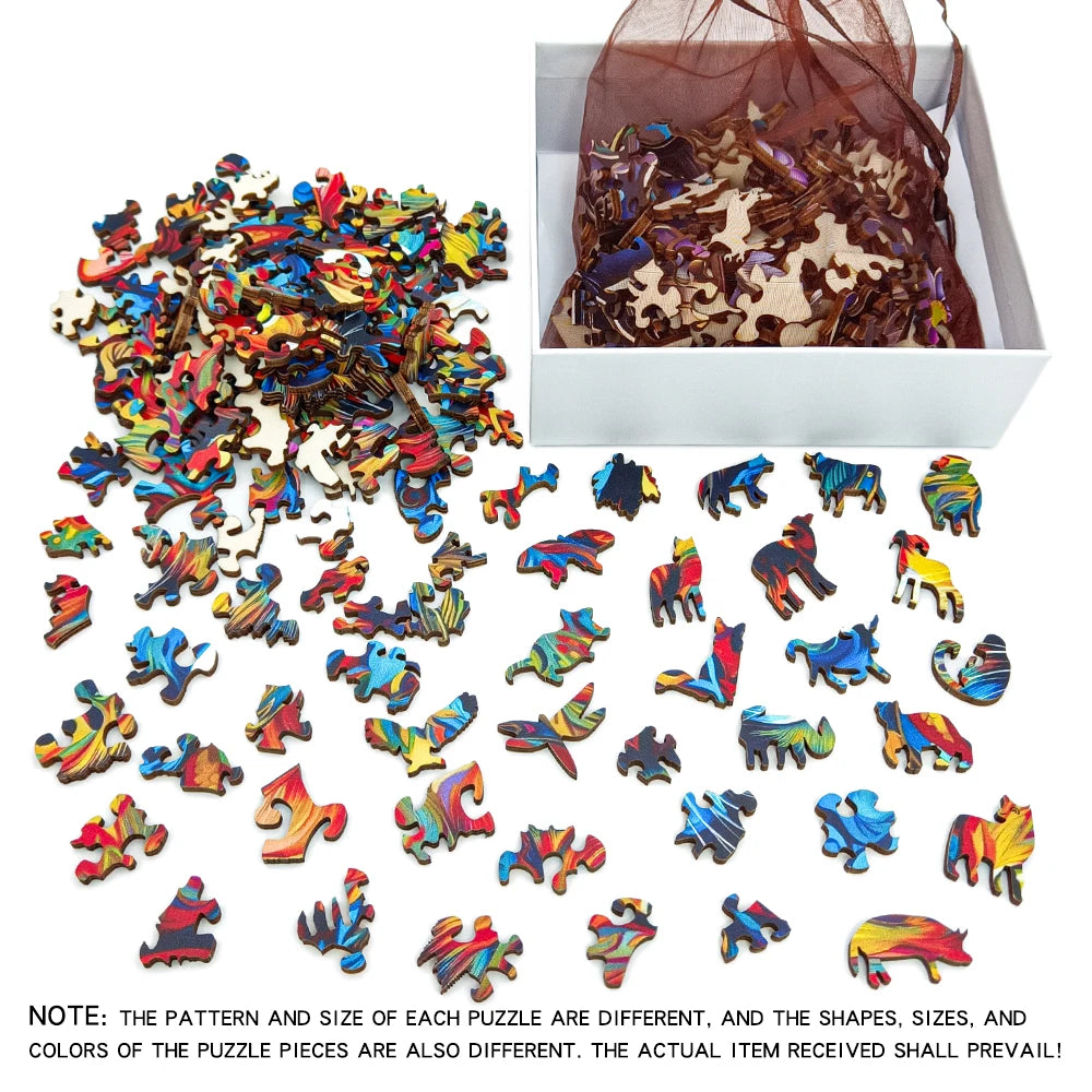 Puzzle en bois en forme d'animal irrégulier pour chat, jouet de haute difficulté, anniversaire, Noël, document proxy