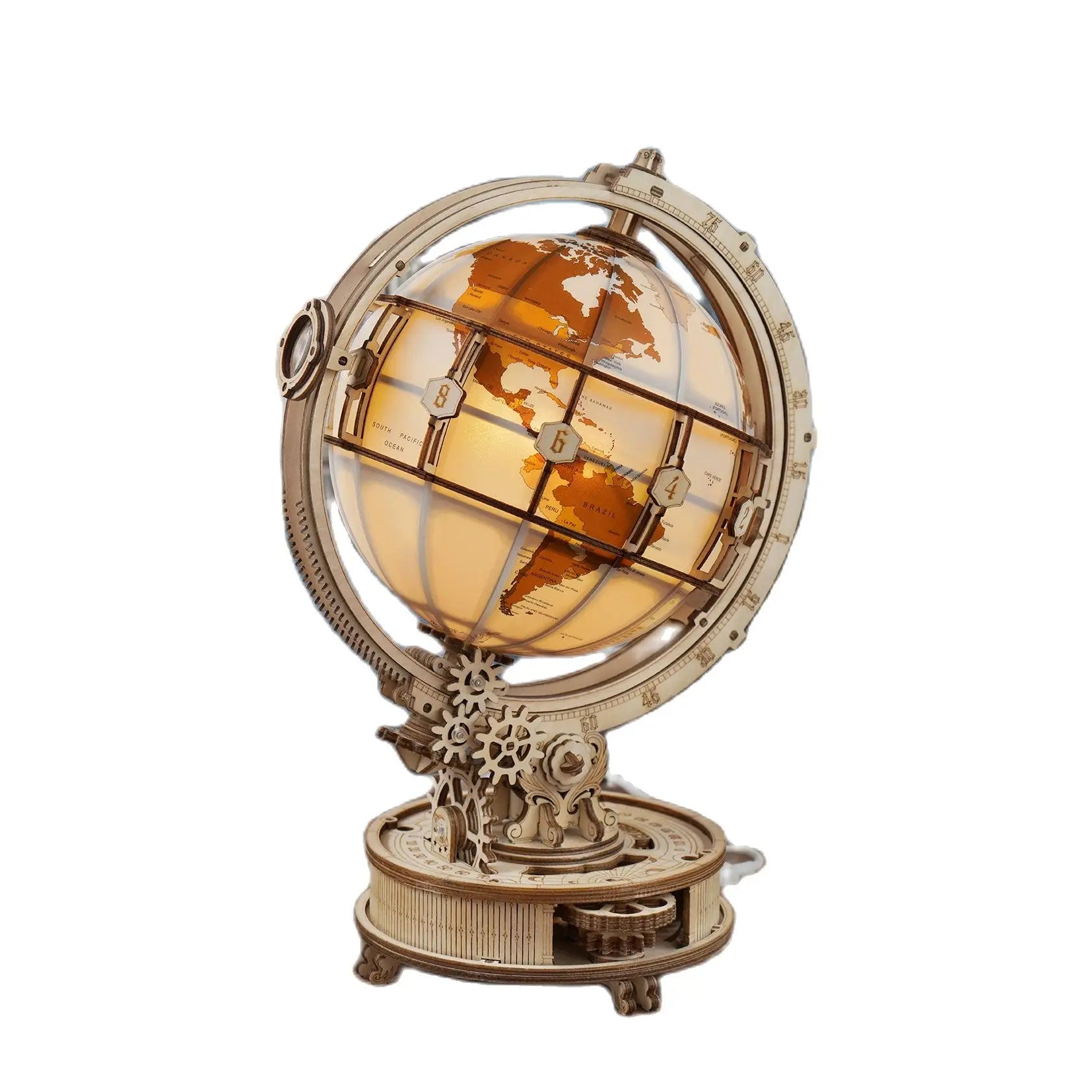 Lampe Globe en bois, jeux de Puzzle 3D, cadeau d'anniversaire pour enfants et adultes, blocs de construction de décoration de maison 3D