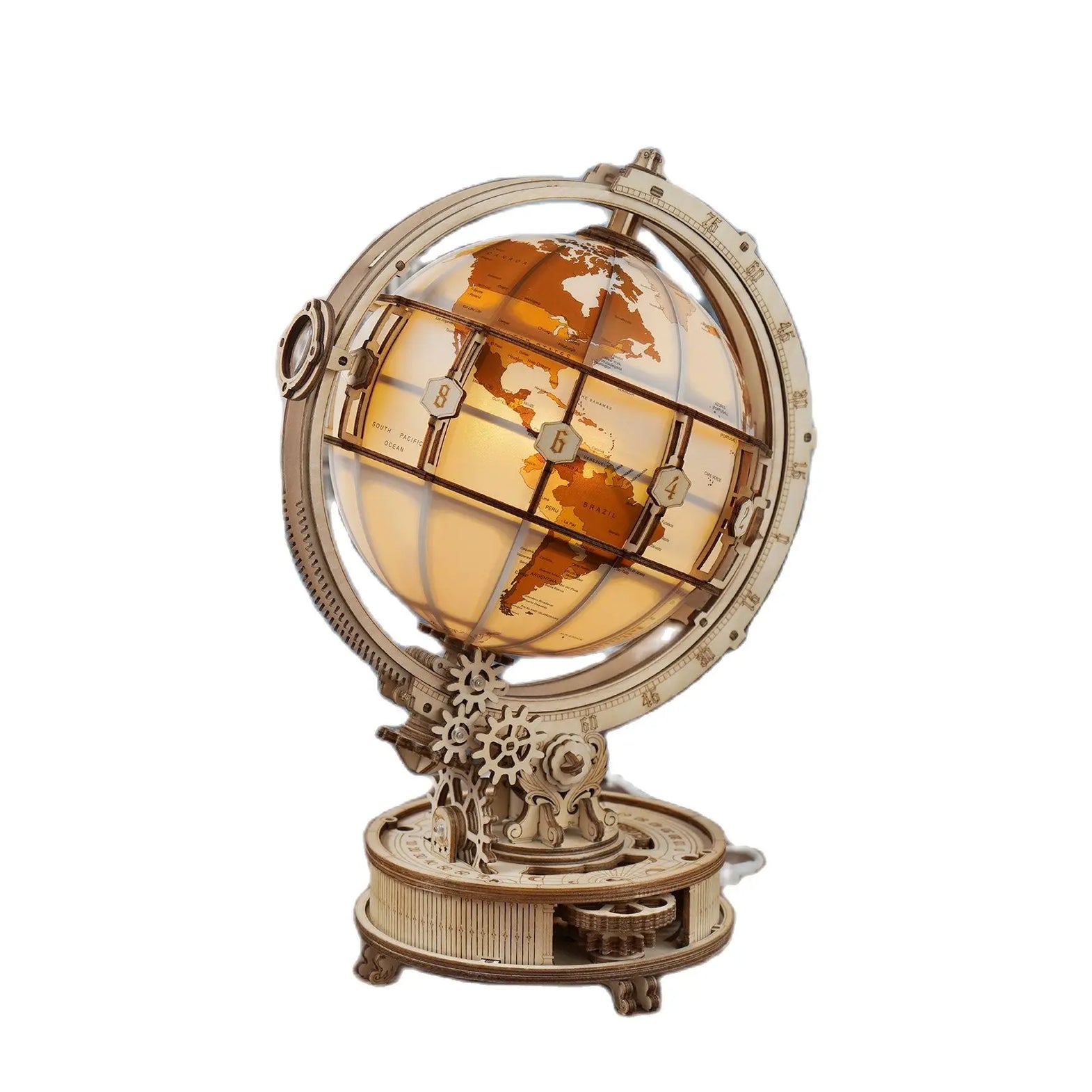 Wooden Globe Lamp, 3D Puzzle Games, Birthday Gift for Children and Adults, 3D Home Decoration Building Blocks