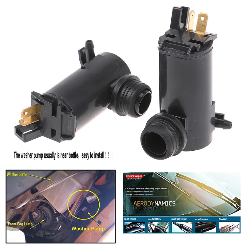Essuie-glace universel pour voiture, pompe de lave-glace, moteur à jet d'eau, 12V, 24V, 1PC, nouveau