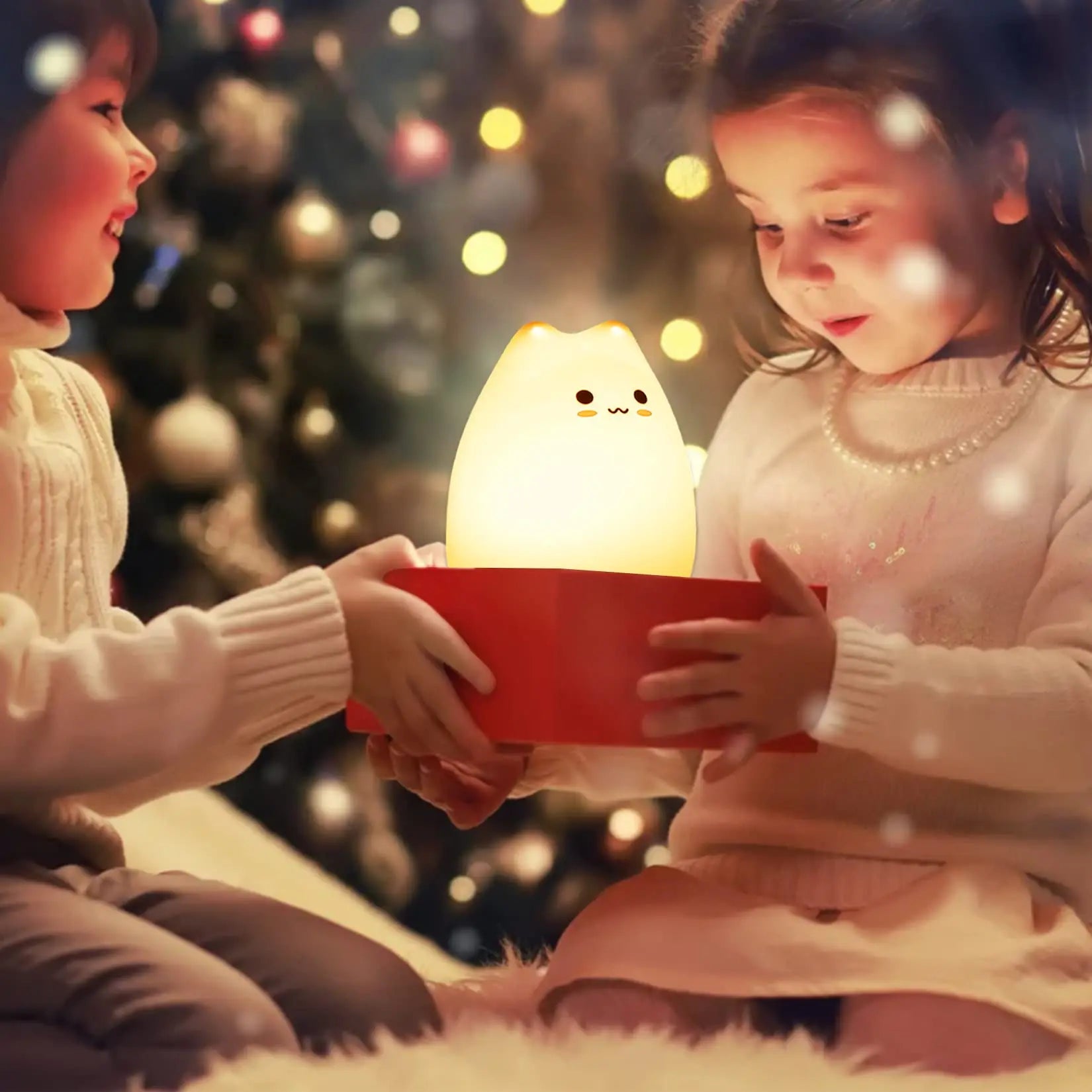 Veilleuse chat pour enfants lampe de nuit mignonne pour pépinière Squishy Silicone chat tactile lumières Portable cadeau pour enfants bébé enfants